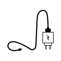 Simple Vector Illustration of a Mobile Phone Charger Cable