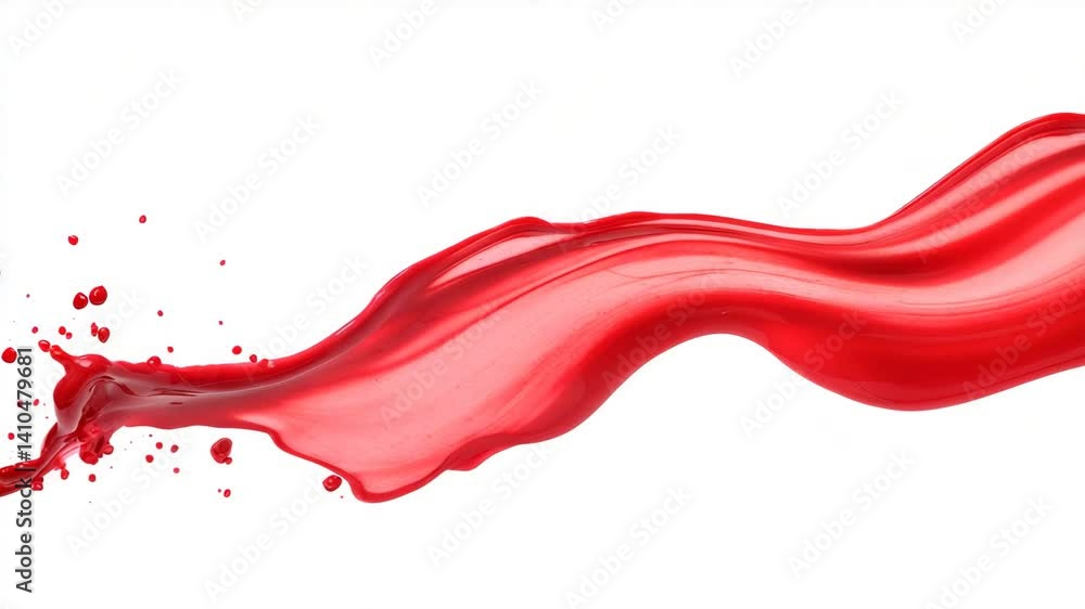 Aufkleber vibrant red paint splash against a clean white background creating dynamic artistic effect