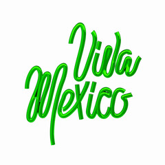 Fototapeta premium Viva Mexico, traditional mexican phrase holiday illustration. 3d render.