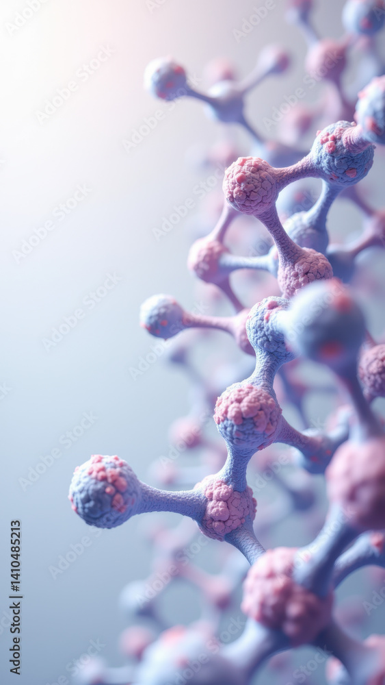 Aufkleber an artistic rendering of a molecule with glucose molecules attached to its surface.