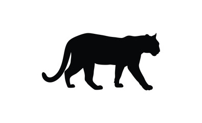Black panther silhouette, Wild cat vector, Panther animal graphic, Jungle predator illustration