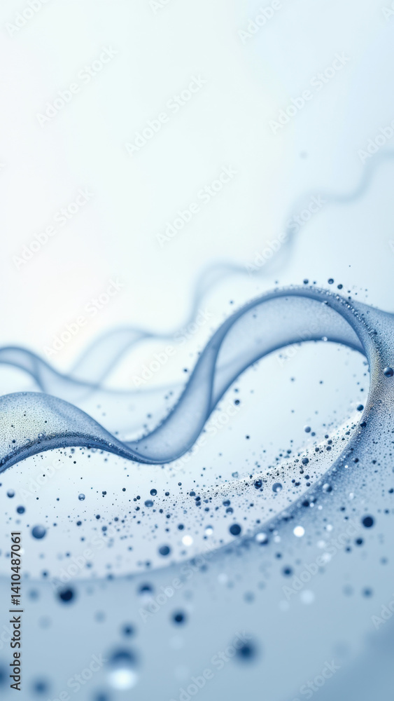 Aufkleber intricate design with a glp-1 molecule theme, featuring a looping structure with water droplets.