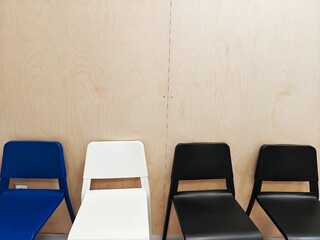 Chairs in a waiting room. Space for text.