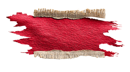 Red Torn Paper Texture Background With Brown Edges