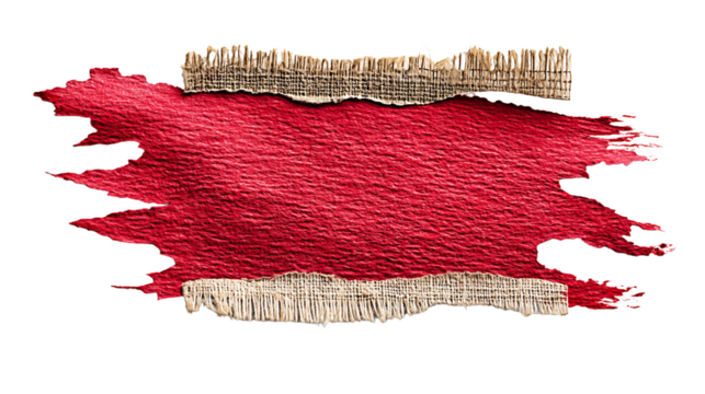 Red Torn Paper Texture Background With Brown Edges