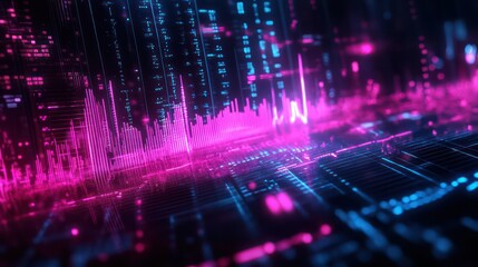 Abstract neon cityscape background