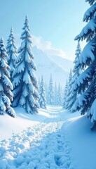 Fototapeta premium Abstract winter backdrop, swirling snow and icy blue hues, minimalist design , frozen, festive