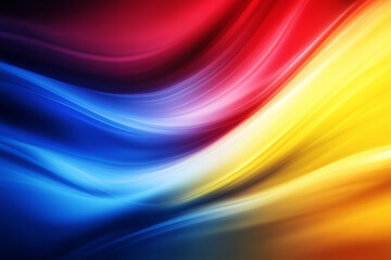Fototapeta premium Abstract colorful waves with red yellow and blue hues flowing smoothly