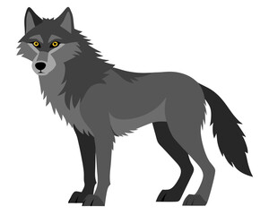 Wolf vector illustration animal wild alpha carnivore tundra majestic wilderness hunter icon