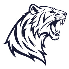 Tiger head Silhouette vector design