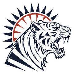 Tiger head Silhouette vector design