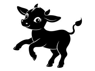 Cute Dancing Calf Vector & SVG,  Calf Silhouette Vector Design