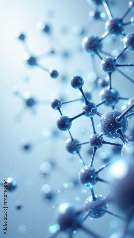 Aufkleber high resolution image of glp1 molecules with a blue background, showcasing the structure's complexit