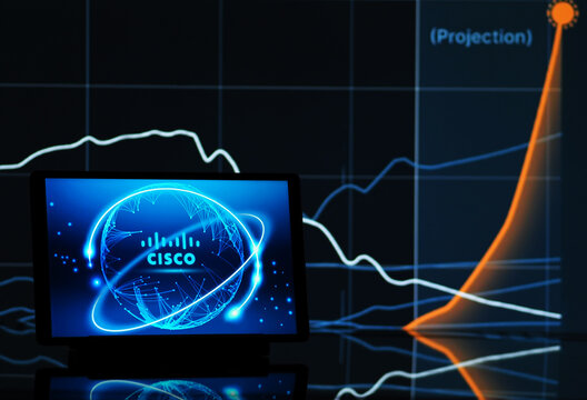 In this photo illustration, Cisco Systems, Inc. logo seen displayed on a monitor.