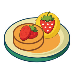Delicious meal vector illustration with artistic garnish and food styling