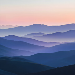Fototapeta premium Serene Layers: The Timeless Beauty of Majestic Hills Unfolding into the Horizon