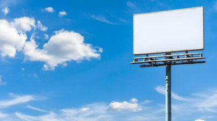 Empty Billboard Against A Clear Sky With Clouds