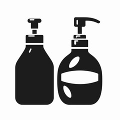 Fototapeta premium Soap Dispenser Silhouettes in black on a white background