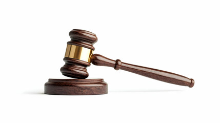 Wooden Gavel On White Background
