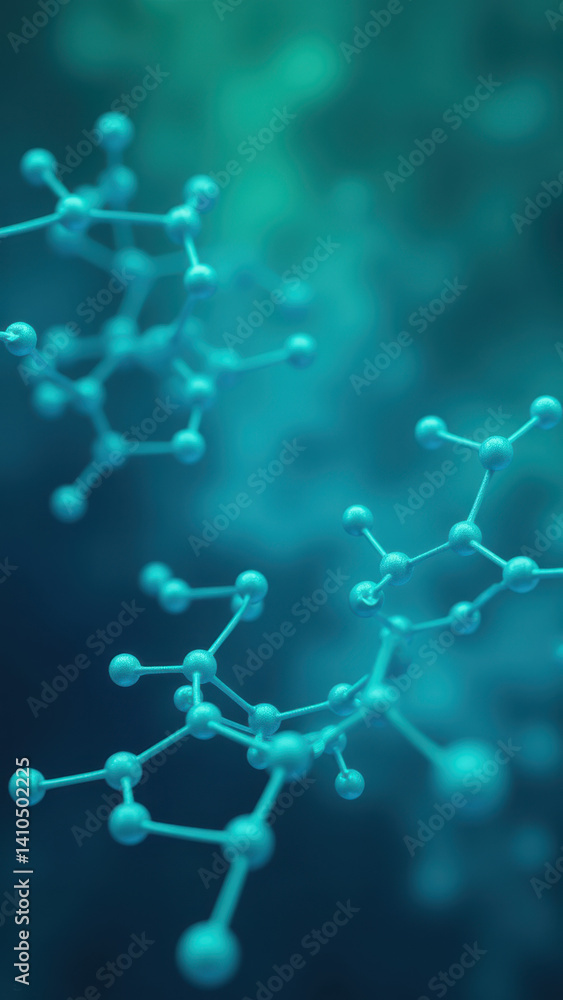 Aufkleber a close-up microscopic view of glp-1 molecule structure within a blue protein matrix.