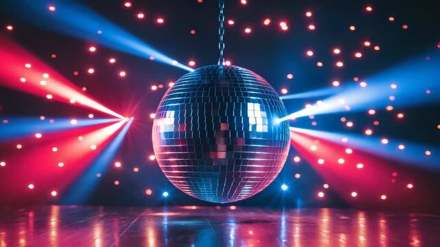Party lights shining on a disco ball