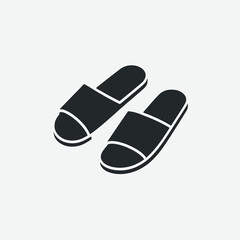 Slippers Silhouettes in black on a white background