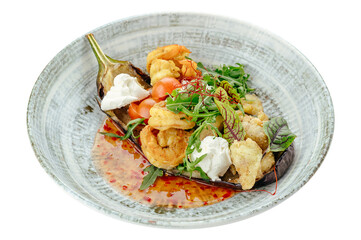 restaurant food on a white background