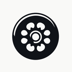 Skateboard Wheel Silhouettes in black on a white background