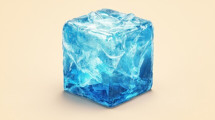 Fototapeta premium Digital 3D rendering of a fractured ice cube