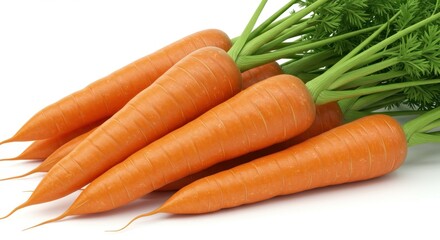 Close-up Render of Fresh Carrots with Soil