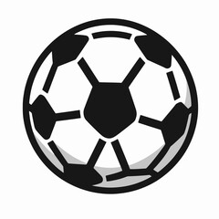Obraz premium Soccer Ball Panel Silhouettes in black on a white background