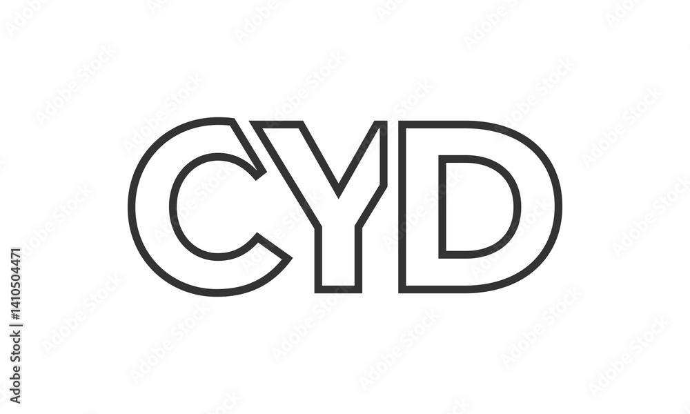 Fototapete cyd logo design template with strong and modern bold text. initial based vector logotype featuring s