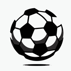 Obraz premium Soccer Ball Panel Silhouettes in black on a white background