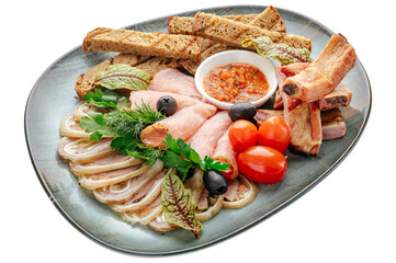 restaurant food on a white background