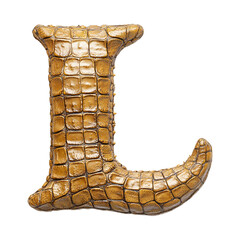 Fototapeta premium Crocodile Letter L Wild Animal Shaped Letter isolated on transparent background PNG