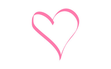 Minimal Love shape brush stock isolated on transparent background, heart PNG file