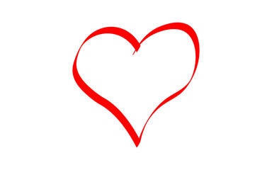 Minimal Love shape brush stock isolated on transparent background, heart PNG file