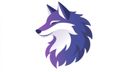 Fototapeta premium Cartoon wolf profile, vibrant colors, graphic design, for digital media