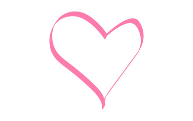 Minimal Love shape brush stock isolated on transparent background, heart PNG file