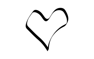 Minimal Love shape brush stock isolated on transparent background, heart PNG file