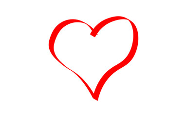 Minimal Love shape brush stock isolated on transparent background, heart PNG file