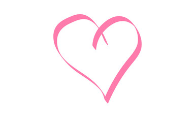 Minimal Love shape brush stock isolated on transparent background, heart PNG file