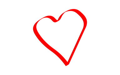 Minimal Love shape brush stock isolated on transparent background, heart PNG file