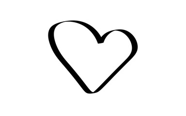 Minimal Love shape brush stock isolated on transparent background, heart PNG file