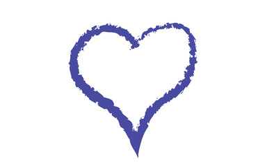 Minimal Love shape brush stock isolated on transparent background, heart PNG file