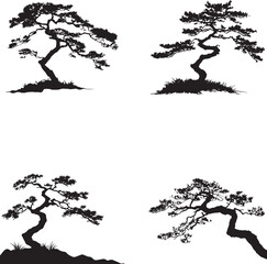 Vector illustration of a tree on white background