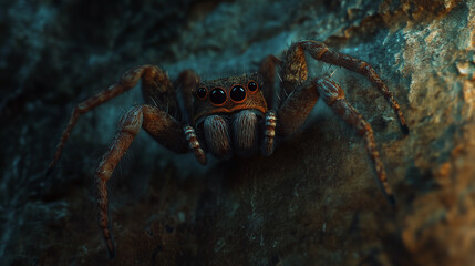 crab spider on a rock