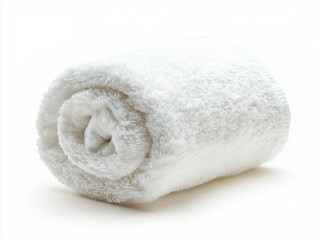 Clean white cotton towels, isolated and folded, suggest spa bath hygiene and health care