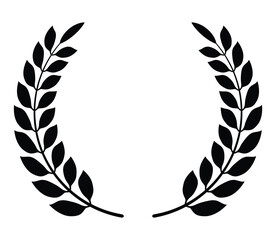 Obraz premium Decorative black Laurel wreath Circle vector design on white background