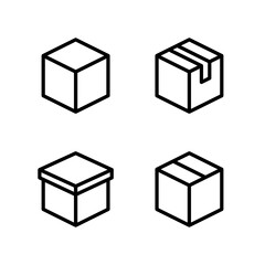 Delivery box icon set. Box icons. Package icon.